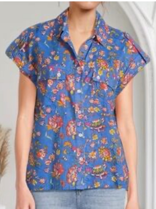 Ro's Garden Tops - Ro's garden XS cotton floral button down shirt blouse nwt